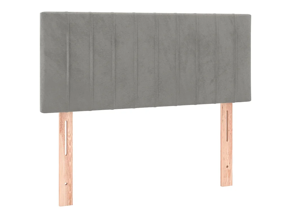 Cabeceira cinza claro 100x5x78/88 cm veludo