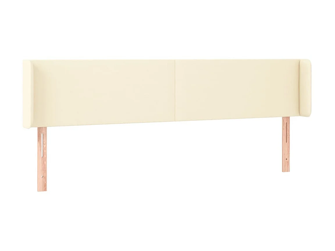 Cabecero con orejas Crema 183x16x78/88 cm Polipiel