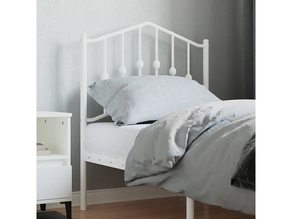 Tête de lit métal blanc 75 cm