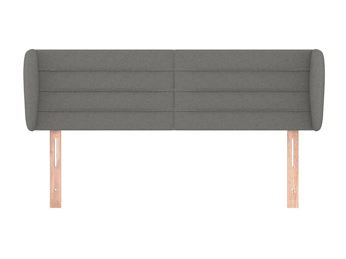 Cabeceira com orelhas Cinza escuro 147x23x78/88 cm Tecido