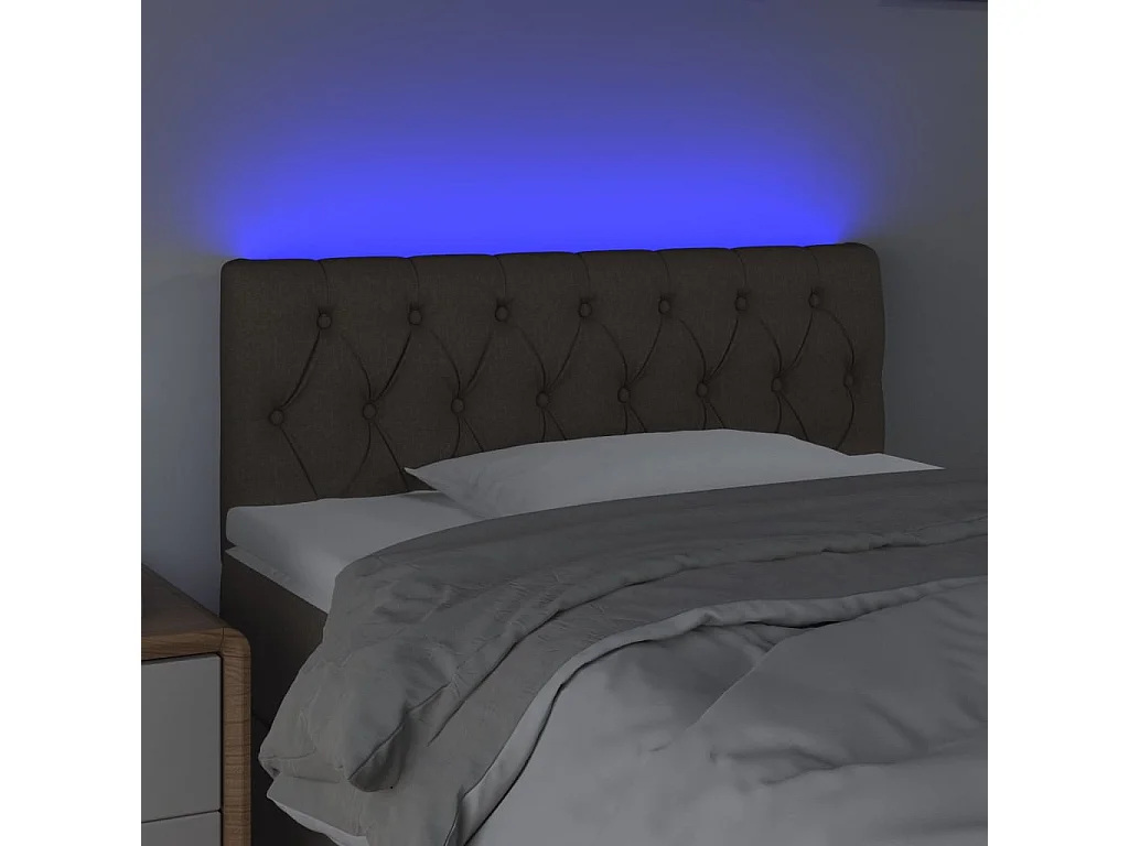 Tête de lit à LED Taupe 100x7x78/88 cm Tissu