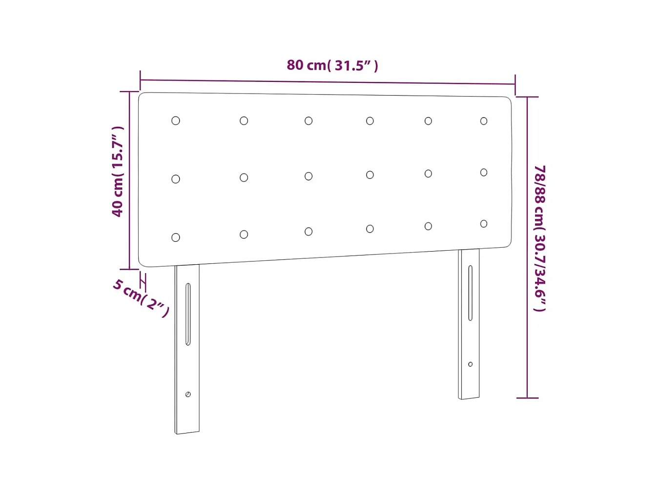 Cabecero LED Cappuccino 80x5x78/88 cm Polipiel