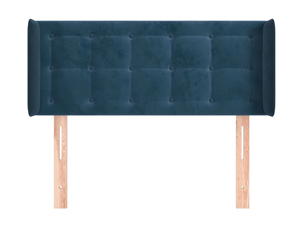 Tête de lit avec oreilles Bleu foncé 103x16x78/88 cm Velours