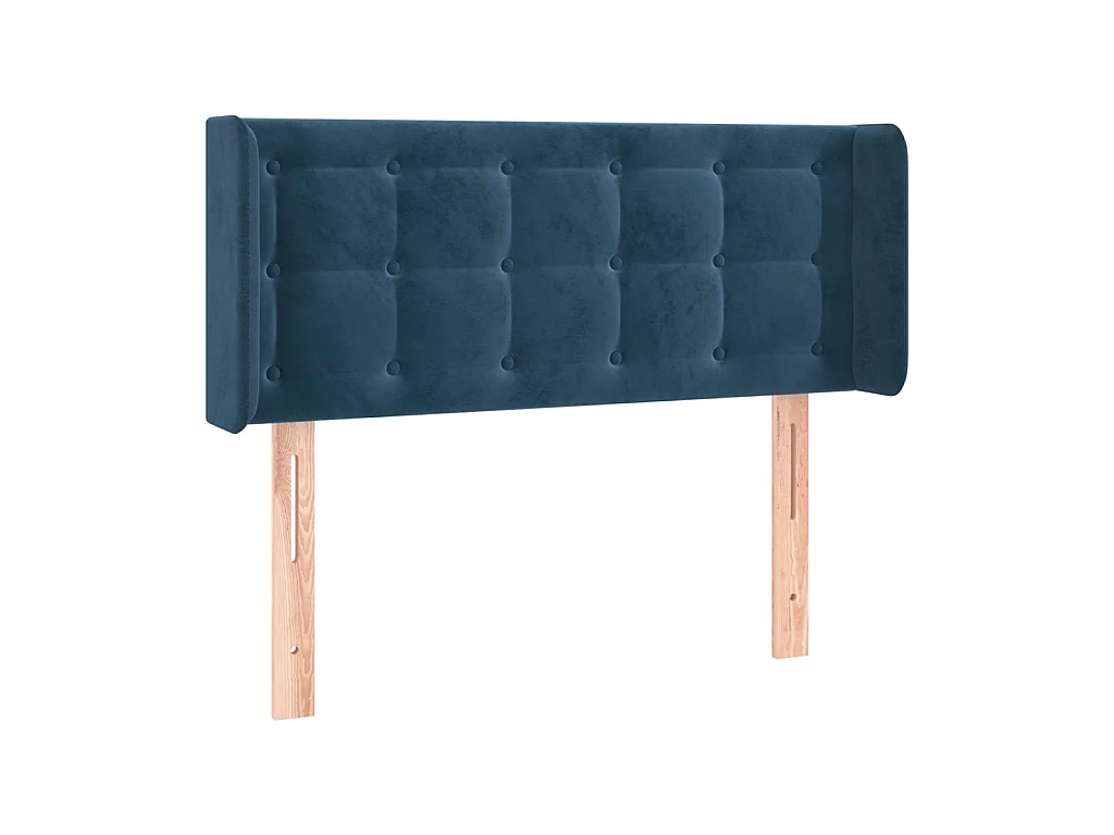 Tête de lit avec oreilles Bleu foncé 103x16x78/88 cm Velours
