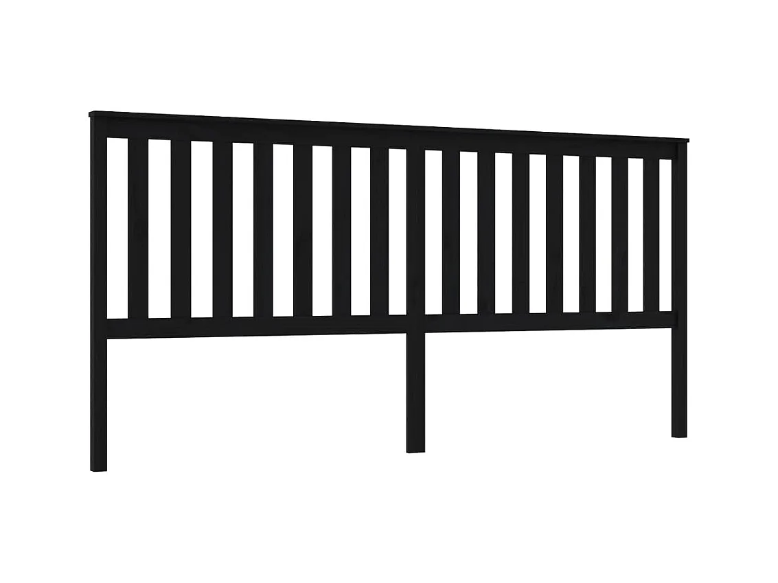 Tête de lit Noir 206x6x101 cm Bois massif de pin