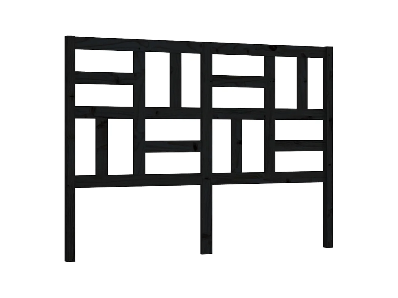 Hoofdbord Zwart 126x4x104 cm Massief grenenhout