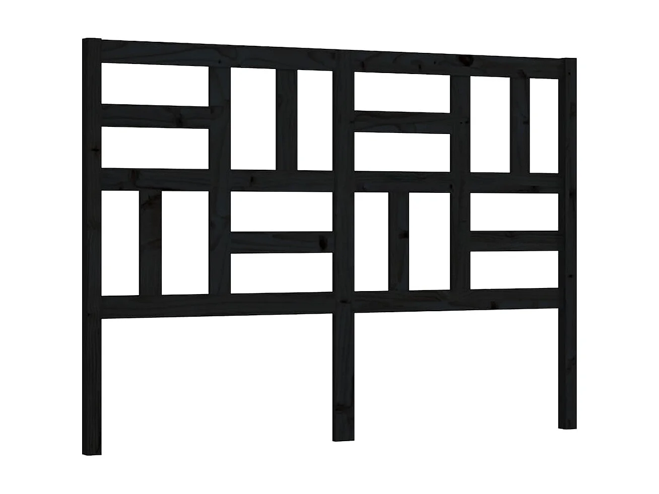 Tête de lit Noir 126x4x104 cm Bois massif de pin