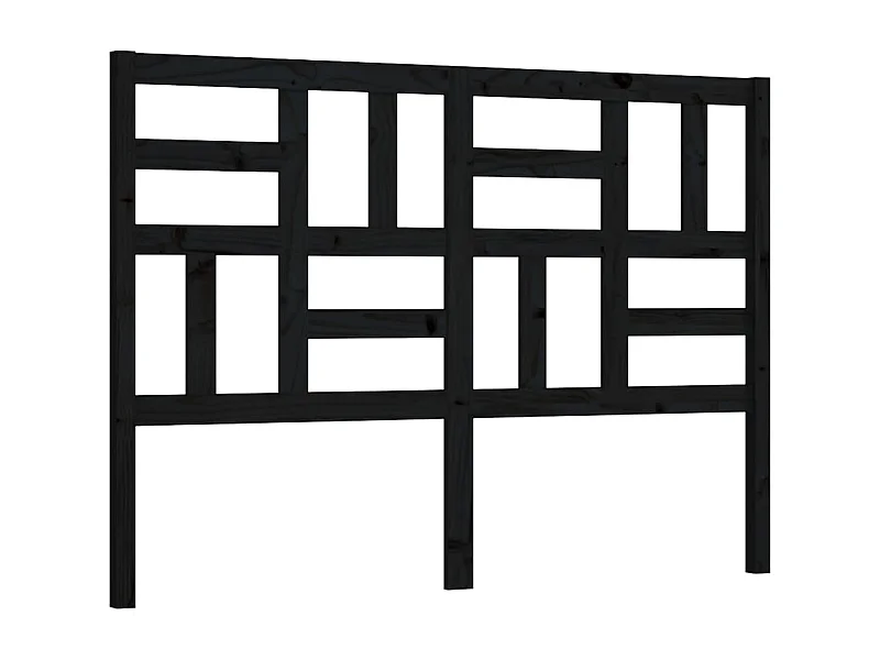 Tête de lit Noir 126x4x104 cm Bois massif de pin