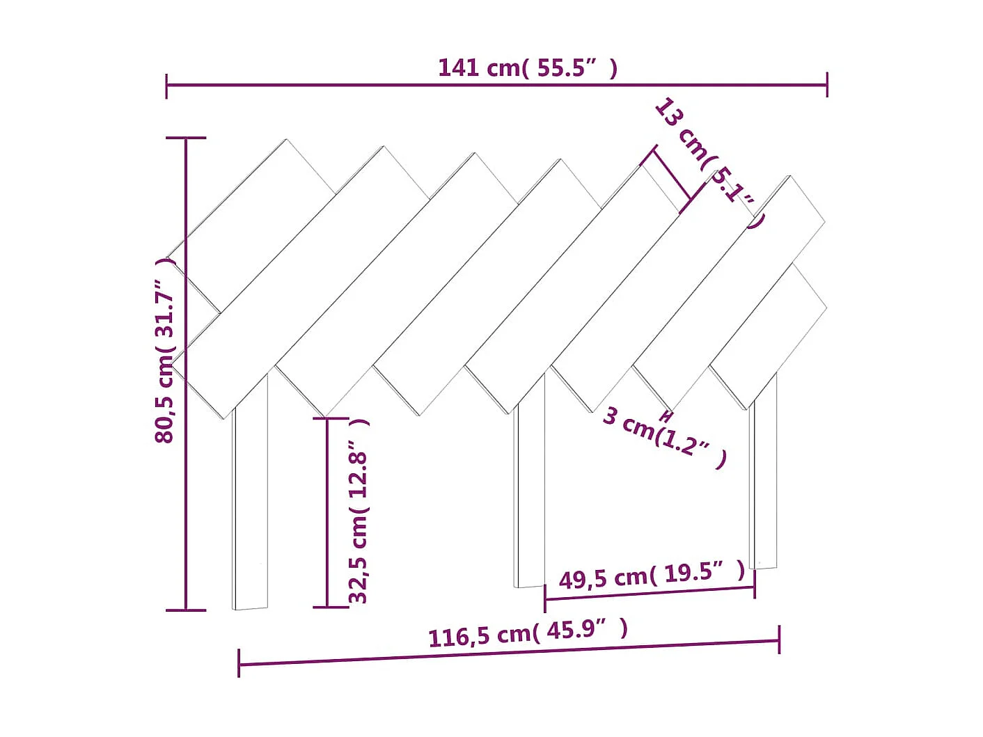 Tête de lit Marron miel 141x3x80,5 cm Bois massif de pin