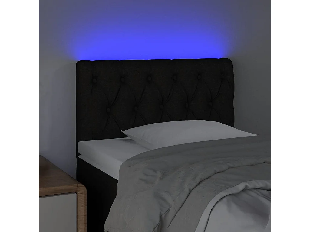 Tête de lit à LED Noir 80x7x78/88 cm Tissu