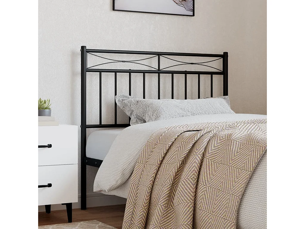 Tête de lit métal noir 90 cm