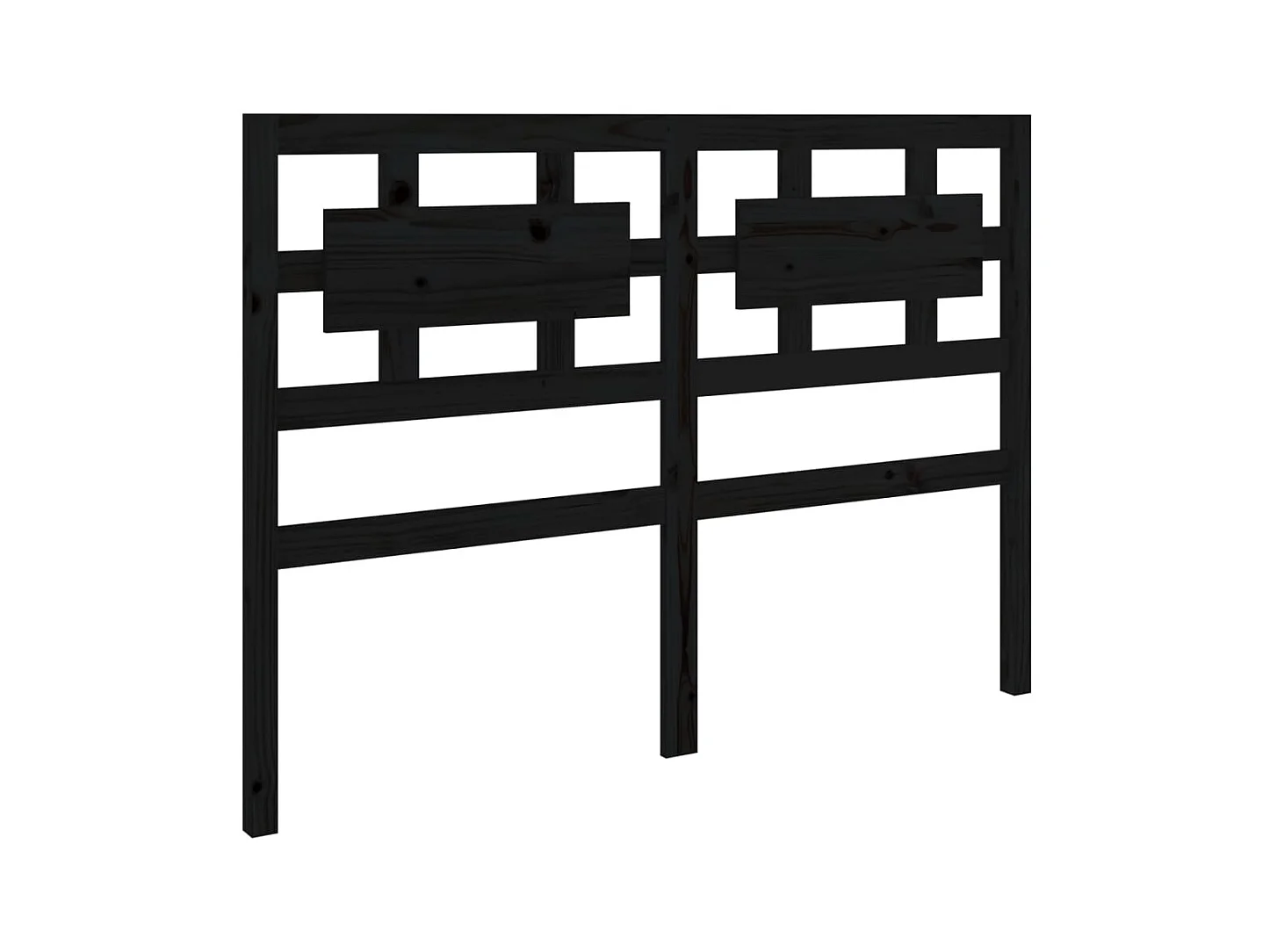 Hoofdbord Zwart 125,5x4x100 cm Massief grenenhout