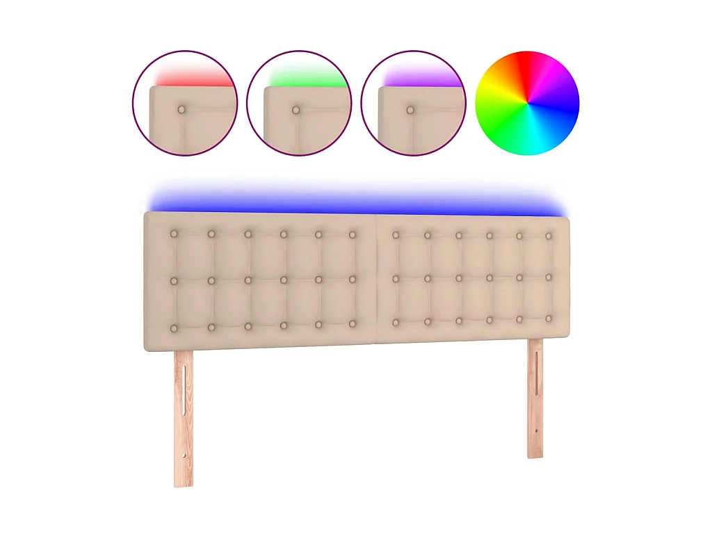 Tête de lit à LED Cappuccino 144x5x78/88 cm Similicuir