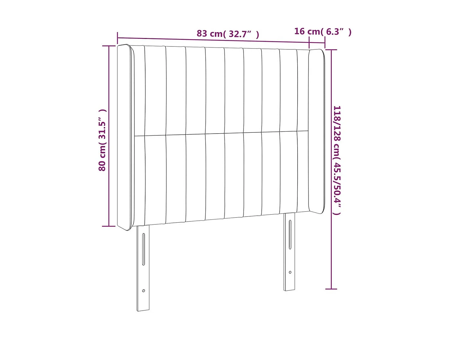 Cabeceira LED cinza claro 83x16x118/128 cm veludo