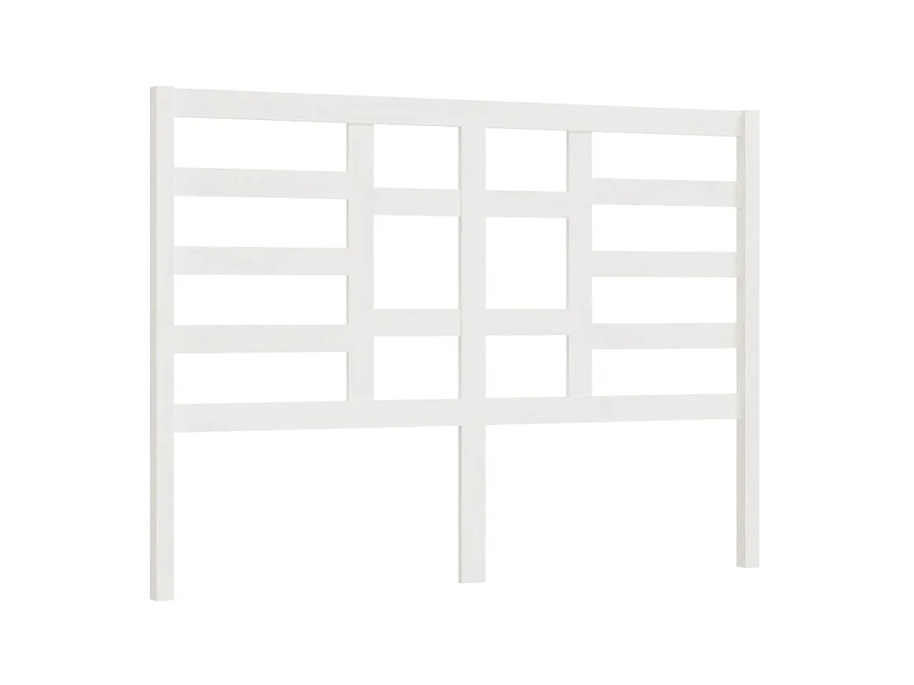 Testiera Bianca 126x4x104 cm Legno di pino massiccio
