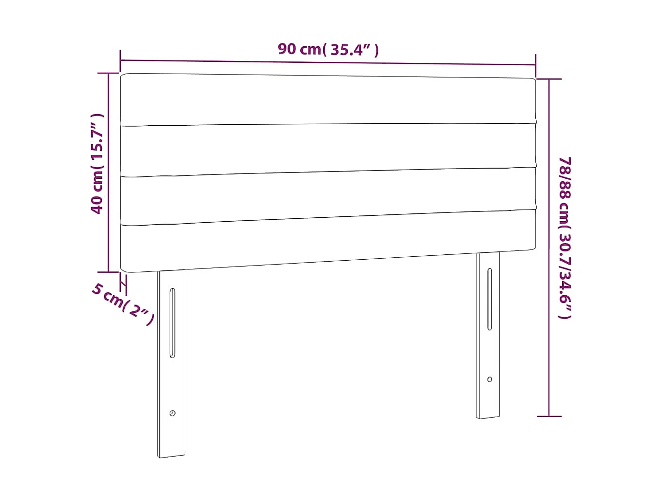 Testiera Blu scuro 90x5x78/88 cm Velluto