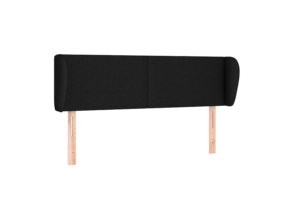 Tête de lit avec oreilles Noir 147x23x78/88 cm Tissu