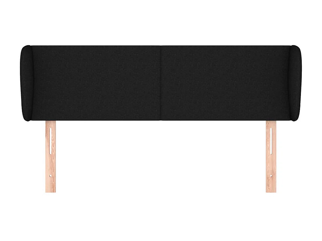 Kopfteil mit Ohren Schwarz 147x23x78/88 cm Stoff