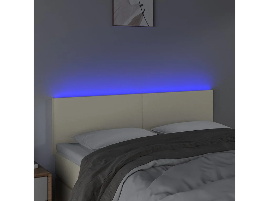Cabecero LED Crema 144x5x78/88 cm Polipiel
