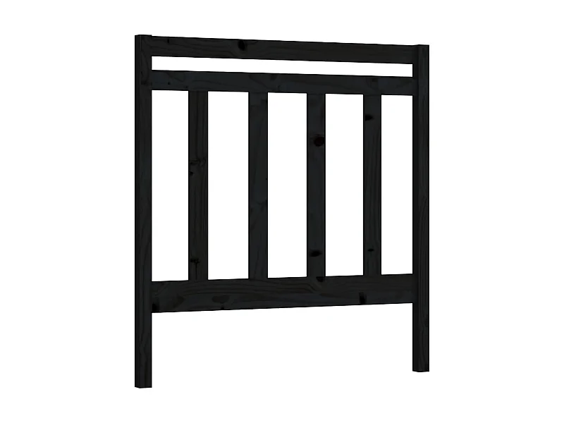 Tête de lit Noir 81x4x100 cm Bois massif de pin