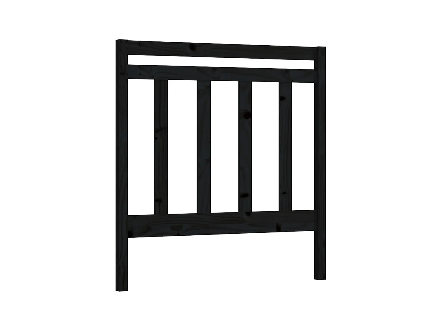 Tête de lit Noir 81x4x100 cm Bois massif de pin