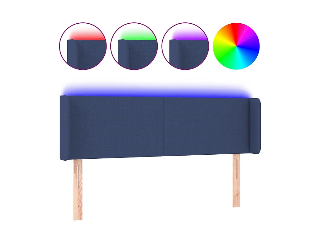 Testiera LED Blu 147x16x78/88 cm Tessuto