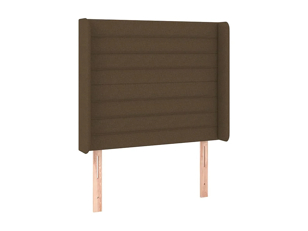 Tête de lit avec oreilles Marron foncé 83x16x118/128 cm Tissu
