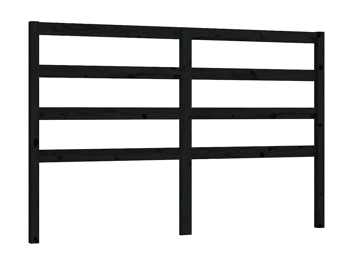 Tête de lit Noir 166x4x100 cm Bois massif de pin