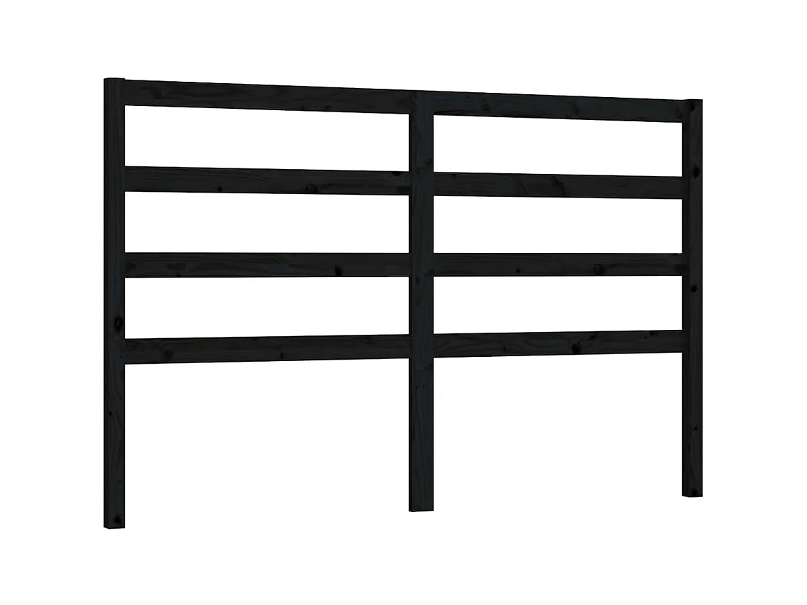 Hoofdbord Zwart 166x4x100 cm Massief grenenhout