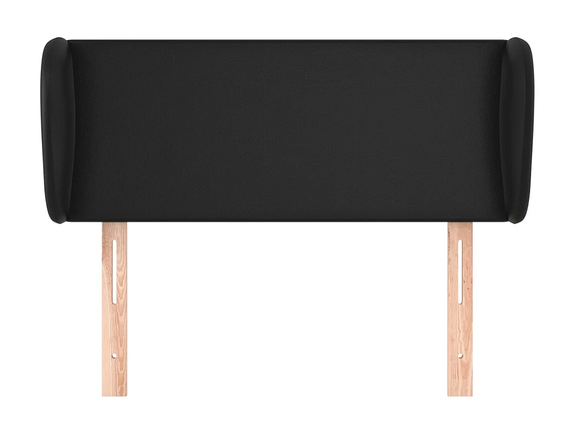 Testiera con orecchie Nero 103x23x78/88 cm Ecopelle