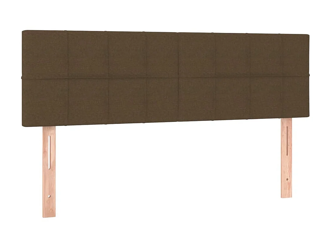 Tête de lit à LED Marron Foncé 144x5x78/88 cm Tissu