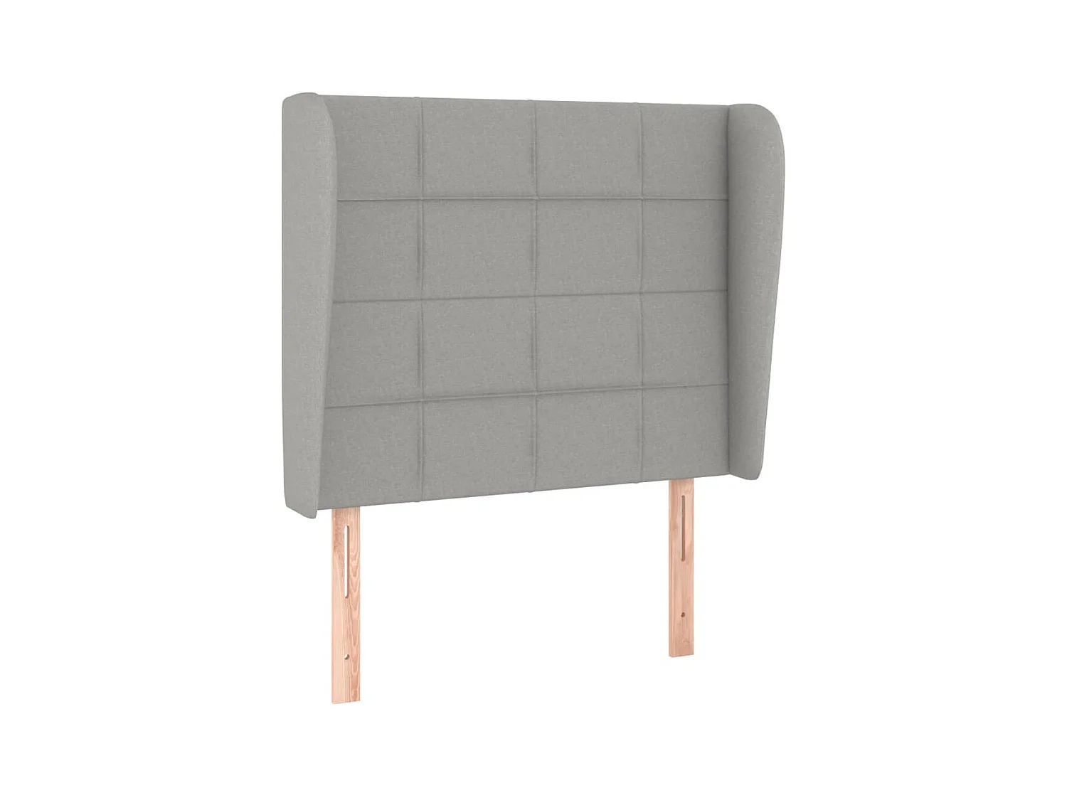 Testiera con orecchie Grigio chiaro 93x23x118/128 cm Tessuto