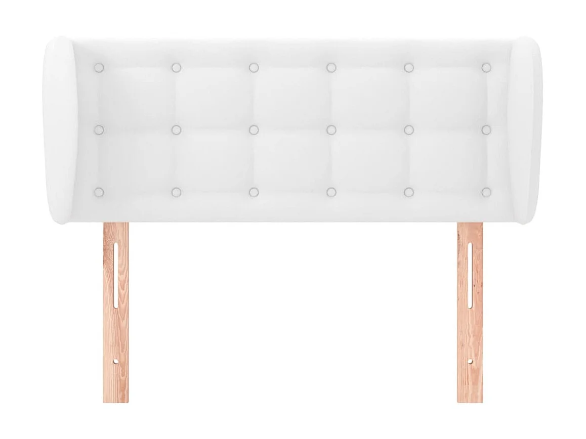 Tête de lit avec oreilles Blanc 103x23x78/88 cm Similicuir