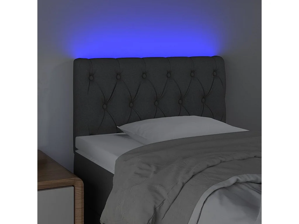 Cabecero LED Gris oscuro 80x7x78/88 cm Tela