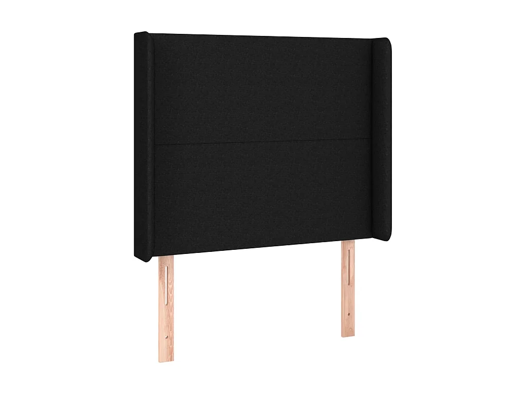Kopfteil mit Ohren Schwarz 103x16x118/128 cm Stoff
