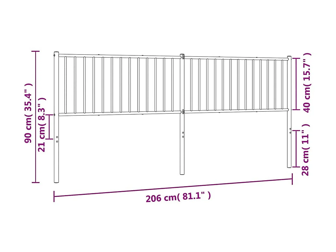 Cabecero de metal blanco 200 cm