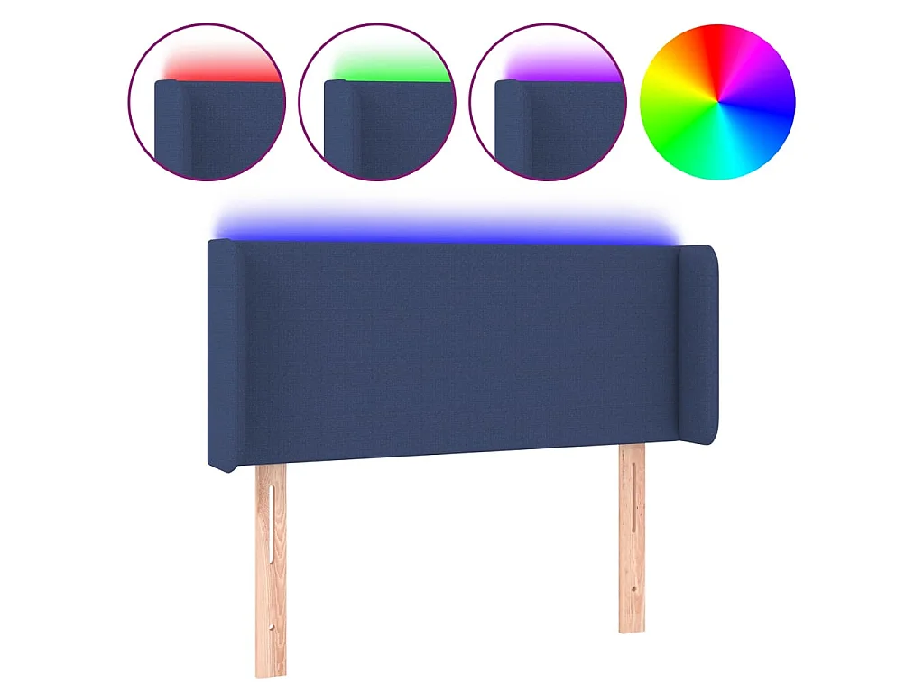 Cabecero LED Azul 103x16x78/88 cm Tela