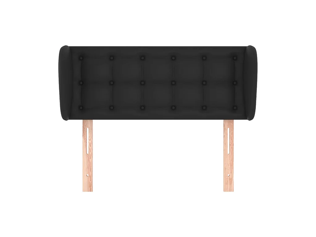 Testiera con orecchie Nero 83x23x78/88 cm Ecopelle