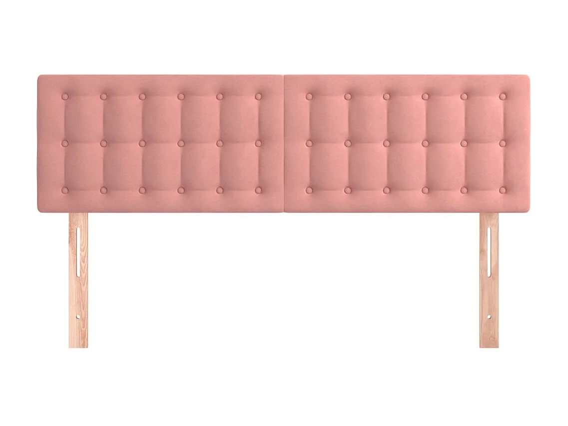 Têtes de lit 2 pcs Rose 72x5x78/88 cm Velours