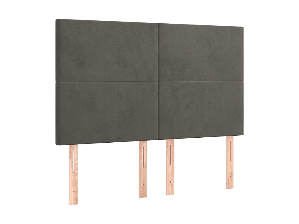 Têtes de lit 4 pcs Gris foncé 72x5x78/88 cm Velours