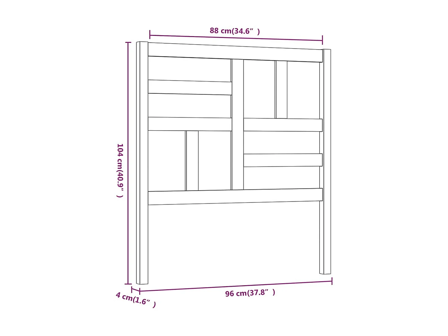 Tête de lit Marron miel 96x4x104 cm Bois massif de pin