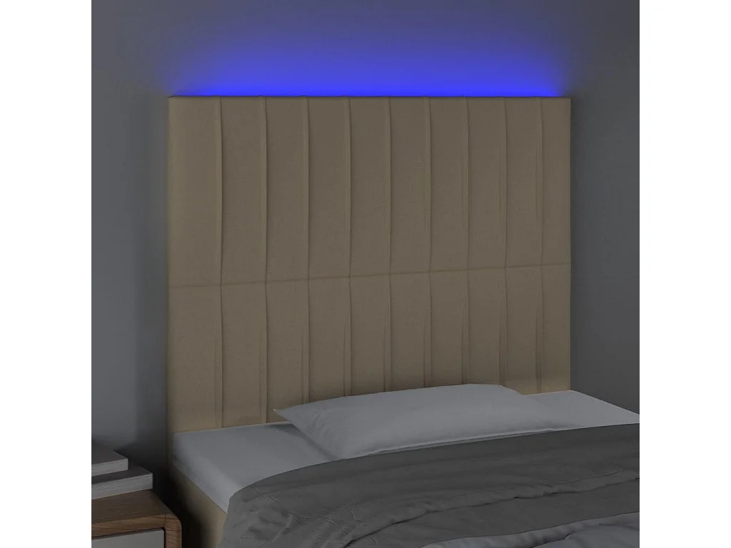 LED-Kopfteil Creme 100x5x118/128 cm Stoff