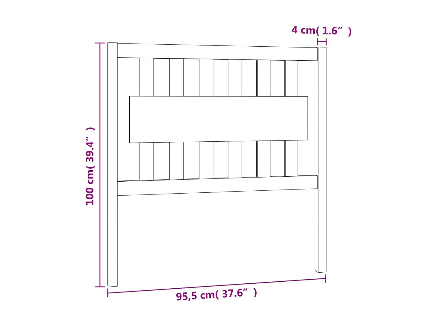 Tête de lit Marron miel 95,5x4x100 cm Bois massif de pin