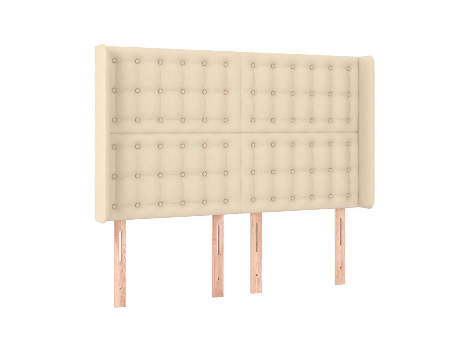 Tête de lit avec oreilles Crème 147x16x118/128 cm Tissu