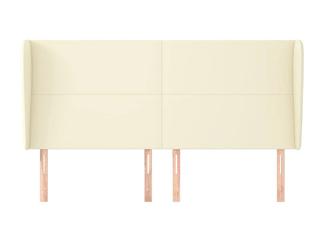 Cabecero con orejas Crema 163x23x118/128 cm Polipiel