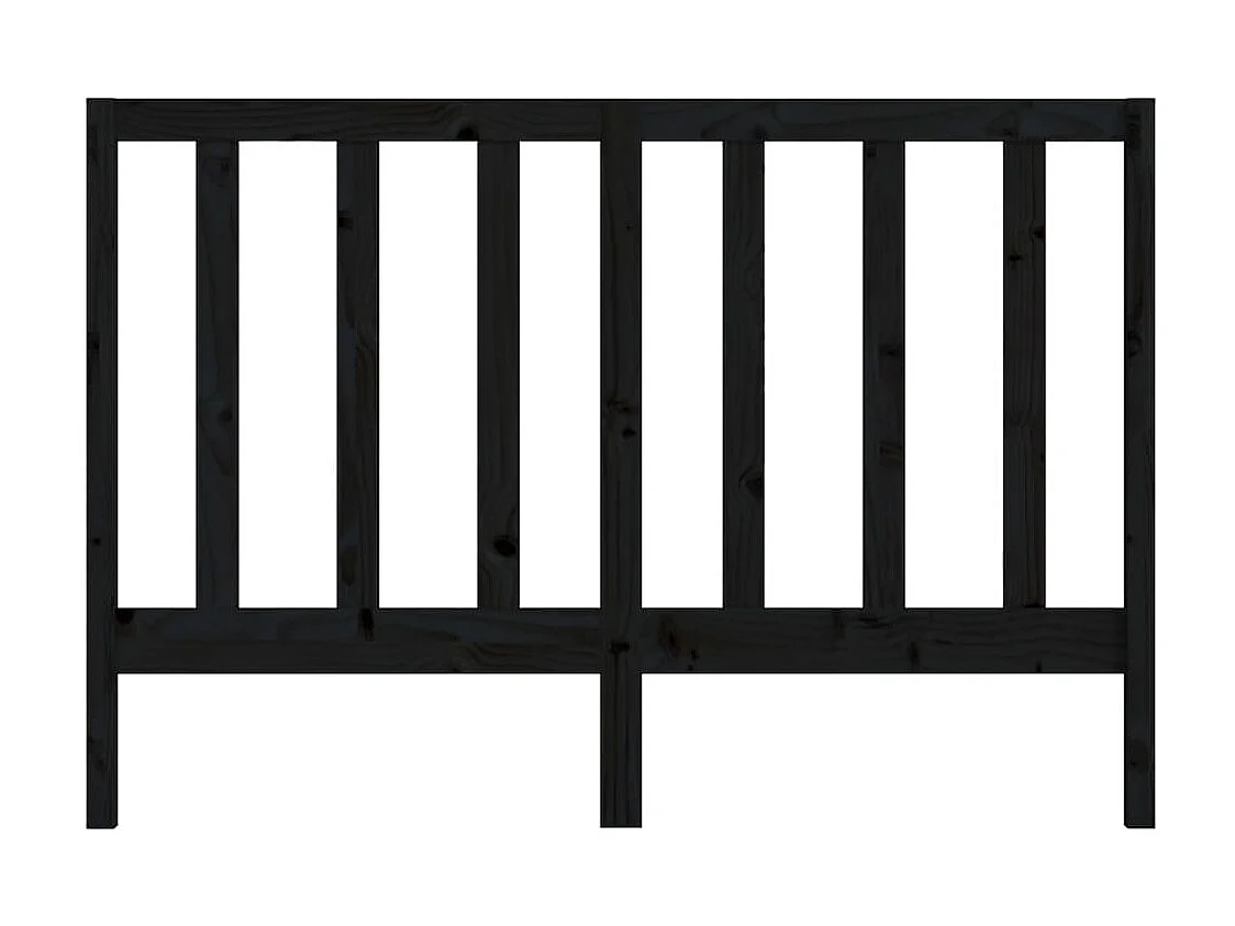 Tête de lit Noir 146x4x100 cm Bois massif de pin