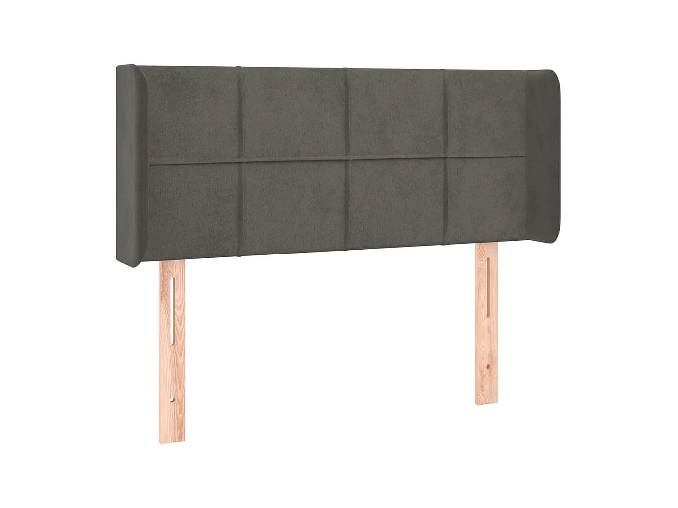 Tête de lit avec oreilles Gris foncé 93x16x78/88 cm Velours