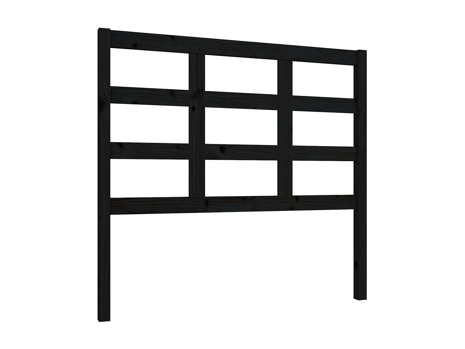 Testiera Nera 105,5x4x100 cm Legno di pino massiccio