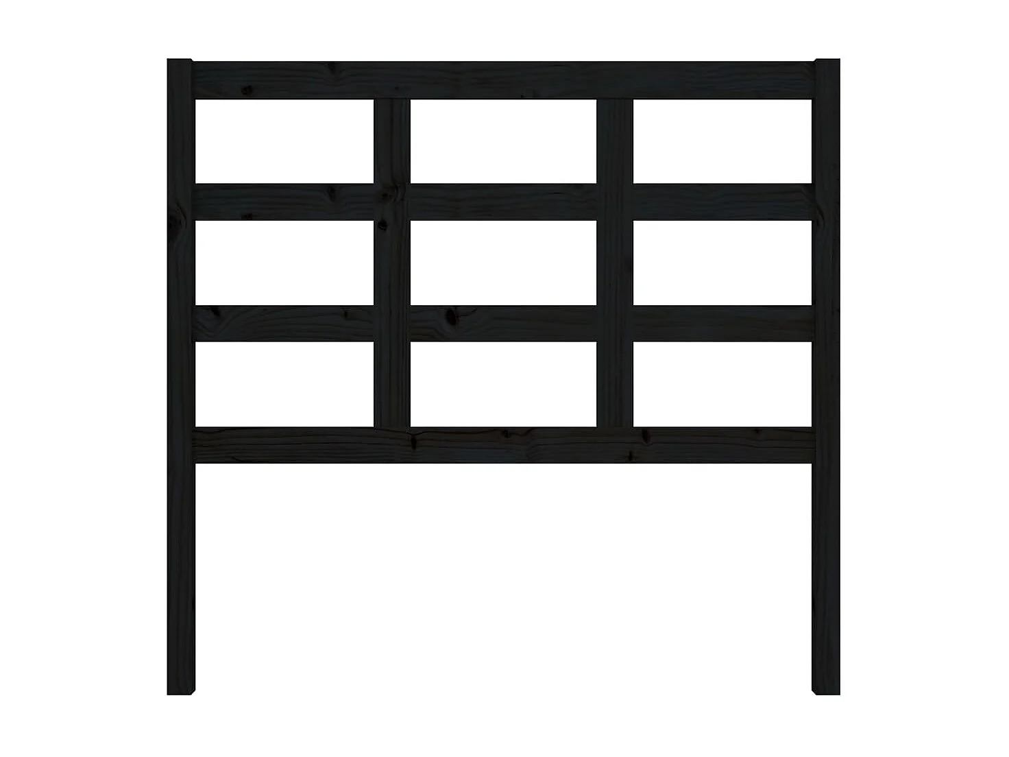 Testiera Nera 105,5x4x100 cm Legno di pino massiccio