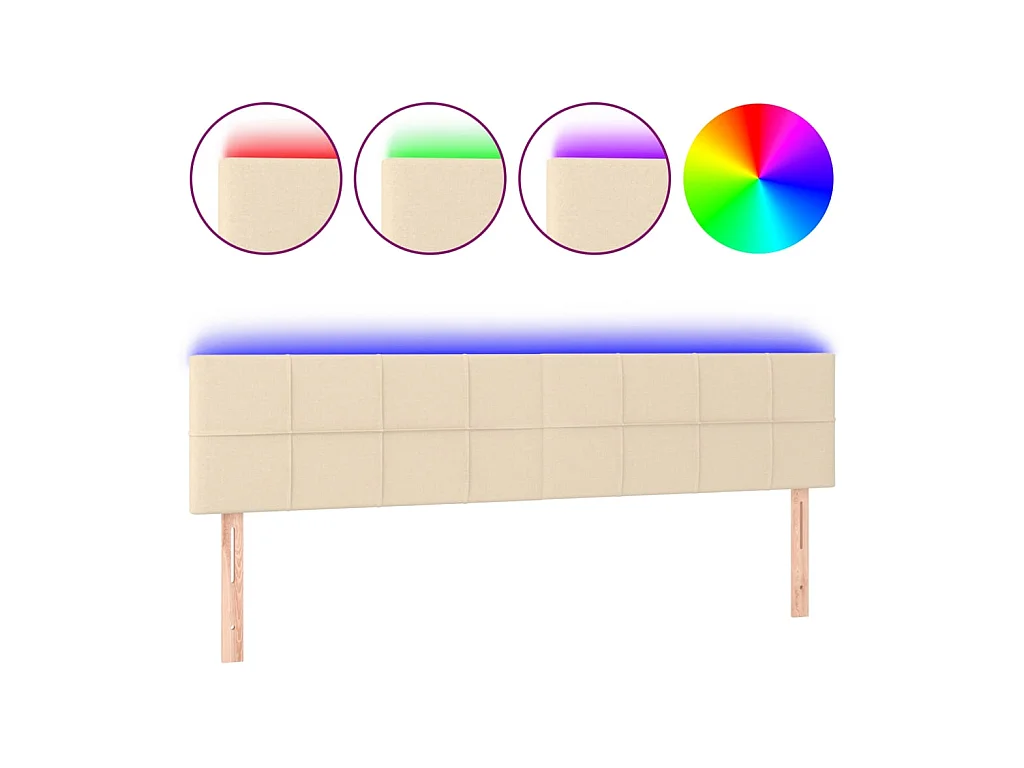 LED-Kopfteil Creme 200x5x78/88 cm Stoff
